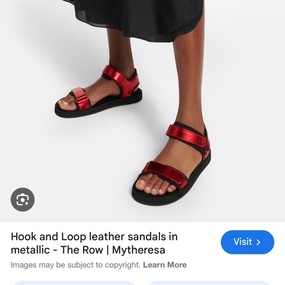The Row Hook and loop Sandals red metallic 37.5 Minimalist Design - Picture 1 of 8